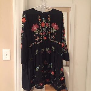 embroidered mini dress